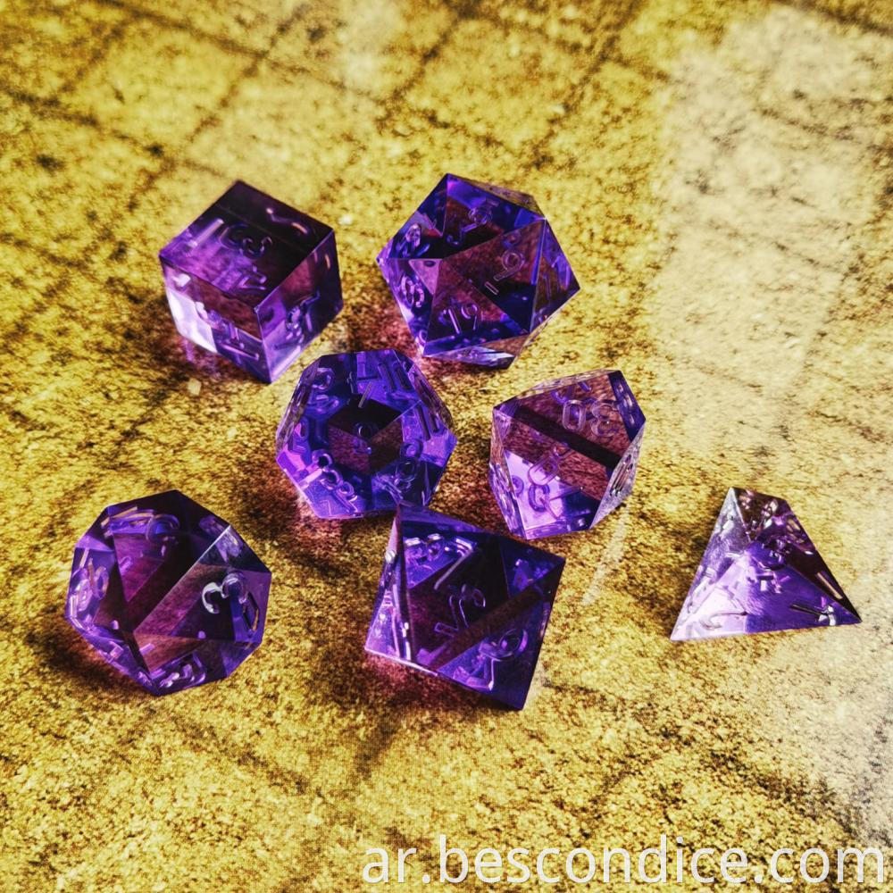 Clear Unpainted Sharp Edge Dnd Dice Set 6